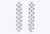 10.79 Carats Total Princess Cut Diamond Three-Row Waterfall Drop Earrings in White Gold