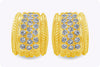 1.02 Carats Brilliant Round Diamond Semi-Circle Omega Clip Earrings in Yellow Gold