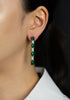 10.26 Carats Mixed Cut Cabochon Green Emerald and Diamond Drop Earrings in Yellow Gold and Platinum