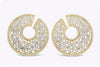 14.19 Carats Total Mixed Cut Diamonds Circular Clip-on Earrings in Yellow Gold