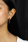 8.11 Carats Total Brilliant Round Ruby Wave Design Hoop Earrings in Rose Gold