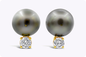 Tahitian pearl diamond earrings