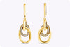 0.15 Carats Round Diamond Circular Free Dangling Earrings in Yellow Gold