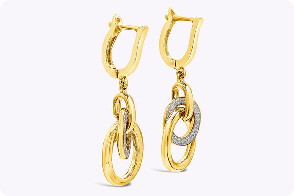 Circular dangle earrings gold