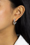 4.79 Carats Total Brilliant Round Cut Diamond Hoop Earrings in White Gold