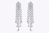 9.35 Carats Total Round Diamond Five-Row Chandelier Earrings in White Gold