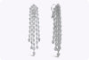 9.35 Carats Total Round Diamond Five-Row Chandelier Earrings in White Gold