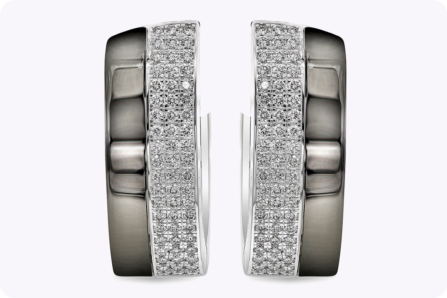 Chopard 2.26 Carats Pave Set Diamonds Wide Hoop Earrings in White Gold