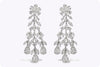 4.30 Carat Diamond Fringe Dangle Earrings in White Gold