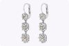 GIA Certified 8.64 Carats Total Old Mine Cut Diamond Antique Drop Earrings in Platinum