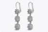 GIA Certified 8.64 Carats Total Old Mine Cut Diamond Antique Drop Earrings in Platinum