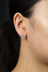 GIA Certified 1.41 Carats Total Emerald Cut Diamond Halo Stud Earrings in Platinum