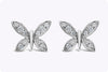 0.25 Carat Round Diamond Butterfly Stud Earrings in White Gold