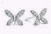 0.25 Carats Total Brilliant Round Diamond Butterfly Stud Earrings in White Gold