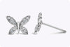 0.25 Carat Round Diamond Butterfly Stud Earrings in White Gold
