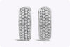 1.19 Carats Total Brilliant Round Cut Diamond Huggie Hoop Earrings in White Gold