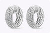 1.19 Carats Total Brilliant Round Cut Diamond Huggie Hoop Earrings in White Gold