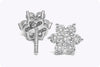 0.66 Carats Total Brilliant Round Diamond Flower Stud Earrings in White Gold