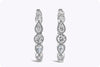0.78 Carats Total Mixed Cut Diamond Hoop Earrings in White Gold