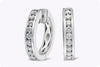 0.34 Carats Total Brilliant Round Diamond Huggie Hoop Earrings in White Gold