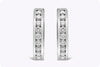 0.34 Carats Total Brilliant Round Diamond Huggie Hoop Earrings in White Gold