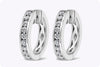 0.34 Carats Total Brilliant Round Diamond Huggie Hoop Earrings in White Gold