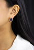 9.00 Carats Total Oval Cut Amethyst with Round Diamond Halo Clip-on Earrings in Yellow Gold