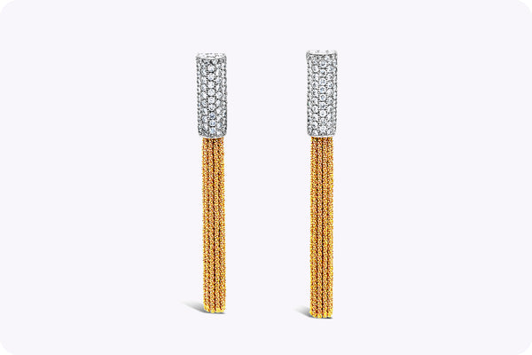 Yuri Ichihashi Woven Yellow Gold Tassle Dangle Earrings