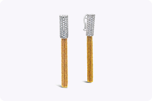 Yuri Ichihashi Woven Yellow Gold Tassle Dangle Earrings