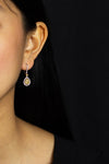 0.84 Carats Total Pear Shape Fancy Yellow Diamond Dangle Earrings in White Gold