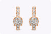 0.32 Carat Round Diamond Illusion Huggie Hoop Earrings in Yellow Gold