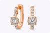 0.32 Carat Round Diamond Illusion Huggie Hoop Earrings in Yellow Gold