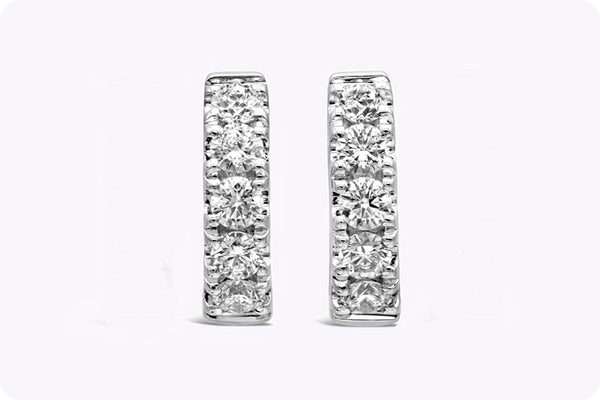 1.00 Carat Huggie Hoop Fashion Earrings in 18 karat White Gold