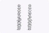 2.68 Carat Total Mixed Cut Diamond Hoop Earrings in White Gold