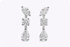 1.22 Carat Total Mixed Cut Diamond Mini Drop Earrings in White Gold