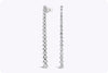 3.20 Carats Total Round Diamonds Drop Earrings in White Gold