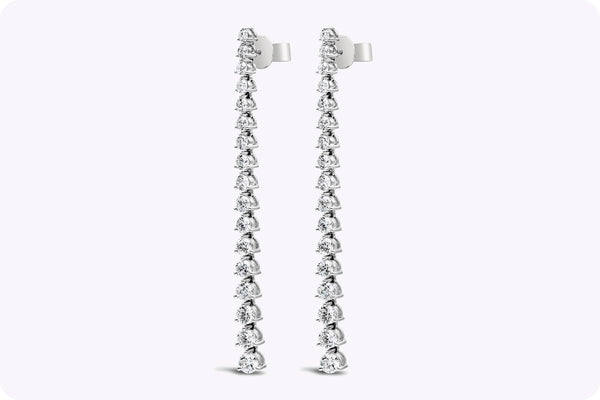 Diamonds Drop Earrings in White Gold