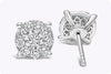 0.93 Carat Round Diamond Cluster Stud Earring in White Gold