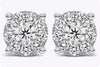 1.10 Carat Round Diamond Cluster Stud Earring in White Gold