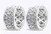 1.04 Carat Total Round Diamond Huggie Hoop Earrings in White Gold
