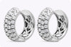 1.23 Carat Total Round Diamond Huggie Hoop Earrings in White Gold