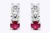 3.11 Carats Total Round Cut Multi-Stone Drop Earrings in Platinum