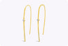 0.15 Carats Round Diamond Bezel Solitaire Fashion Yellow Gold Earring