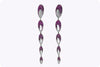 Palmiero Jewelry Design 12.84 Carats Total Pink Sapphire and Diamond Drop Earrings in White Gold