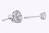 1.20 Carat Total Brilliant Round Shape Diamond Halo Stud Earrings in White Gold