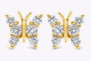 0.30 Carat Total Brilliant Round Shape Diamonds Butterfly Fashion Stud Earrings