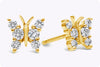 0.30 Carat Total Brilliant Round Shape Diamonds Butterfly Fashion Stud Earrings