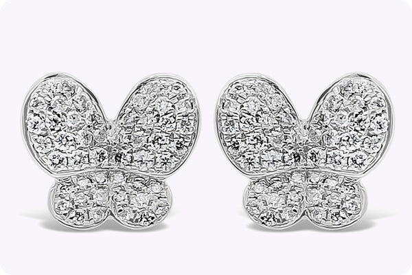 0.30 Carat Brilliant Round Shape Diamond Stud Earrings in White Gold