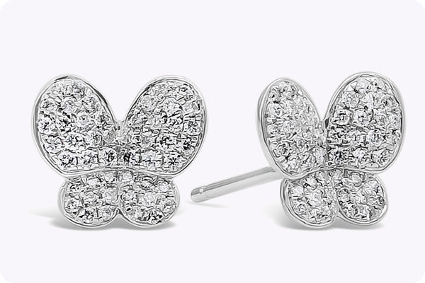 0.30 Carat Brilliant Round Shape Diamond Stud Earrings in White Gold