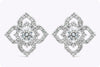 0.56 Carat Total Round Cut Diamond Open-work Stud Earrings in White Gold